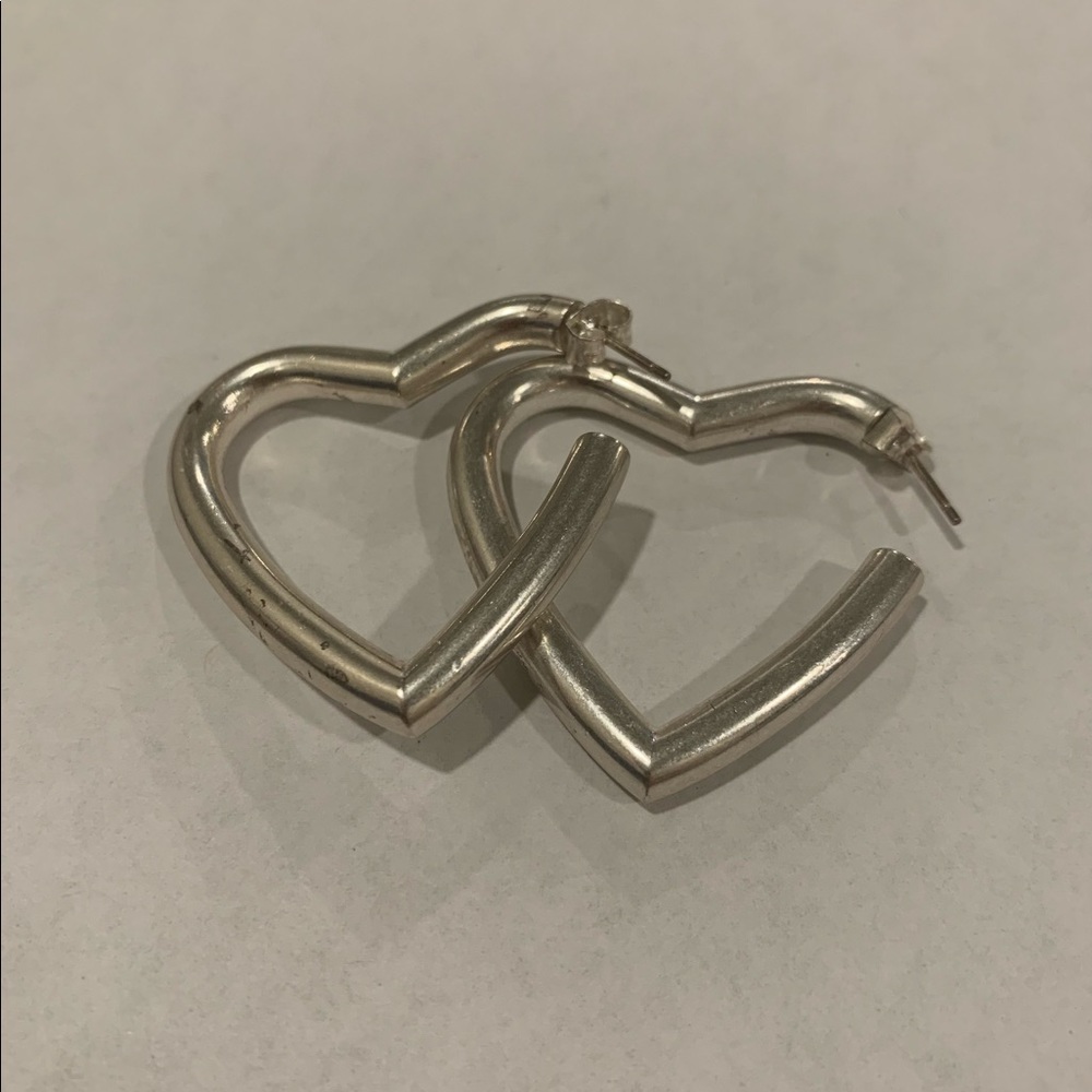 Madewell silver heart shaped hoop